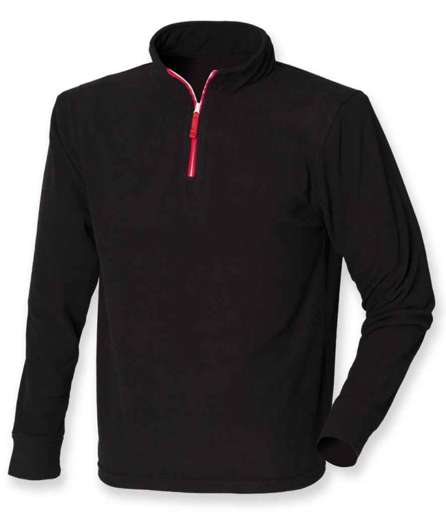 Finden + Hales LV570 Finden and Hales Zip Neck Piped Micro Fleece